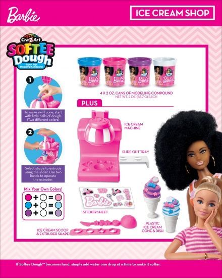 Тісто для ліплення Cra-Z-Art Barbie Магазин морозива з формами, набір 8од
