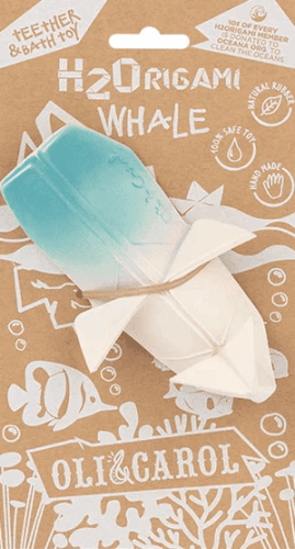 Іграшка-прорізувач Кит орігамі, Oli&Carol, натуральний каучук, арт. L-H2ORIGAMI WHALE-UNIT