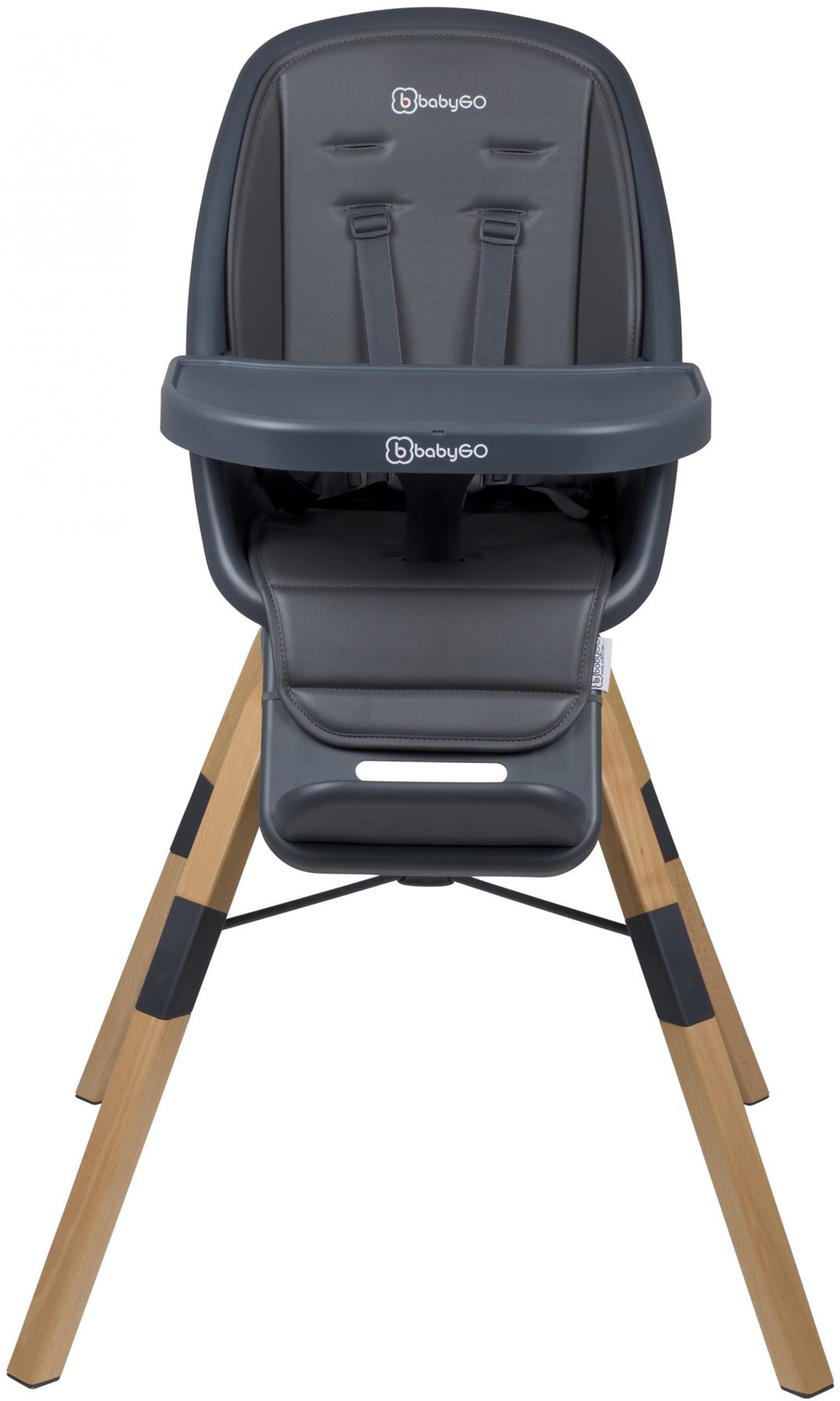 Дитячий стільчик для годування 3в1 BabyGO Carou 360°, сірий (5751)
