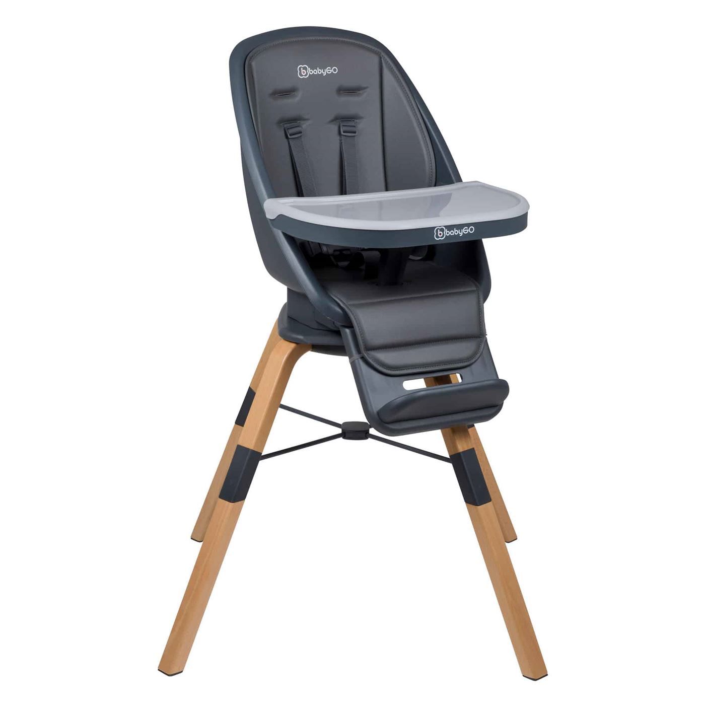 Дитячий стільчик для годування 3в1 BabyGO Carou 360°, сірий (5751)