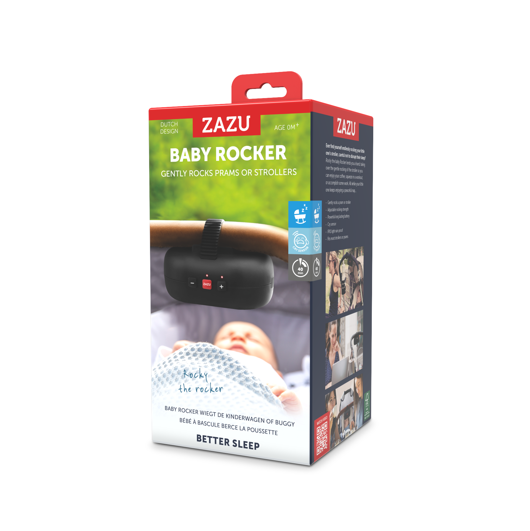 ZAZU РОББІ Гойдалка заколисувач на коляску, коричневий (ZA-ROCKER-03)